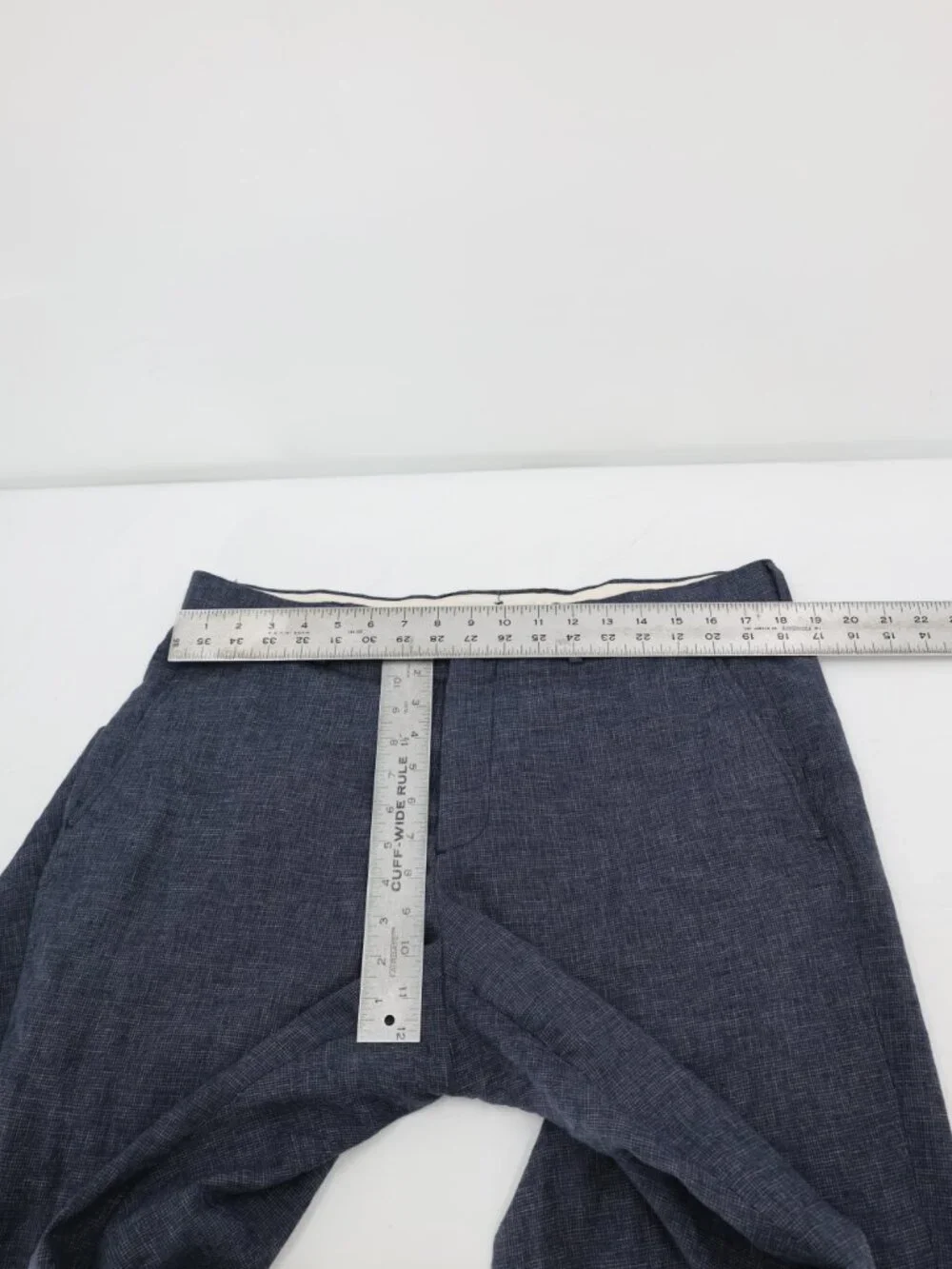 Zara Pants Men 34 36x32 Sartorial Tapered Leg Linen Blend Flat Front Blue preppy